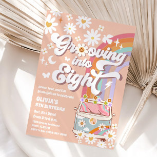 Retro-Daisy-Einladung zum 8. Geburtstag Einladung