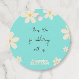 Retro Daisy floral Kindergeburtstag vielen Dank Geschenkanhänger