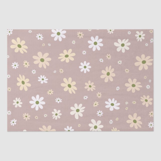 Retro Daisy floral Muster Boho Dekorative Seidenpapier (Vorderseite)