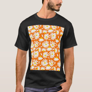 Retro daisy floral: orange Vintag. T-Shirt