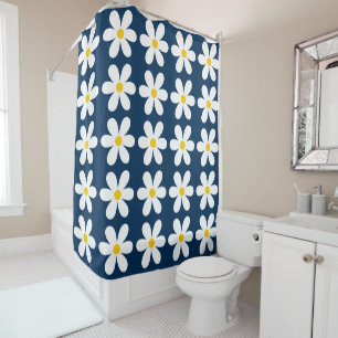 Retro Daisy Floral Pattern Duschvorhang