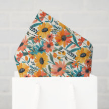 Retro Daisy Floral Tissue Paper