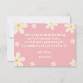 Retro Daisy floraler Kindergeburtstag Dankeskarte