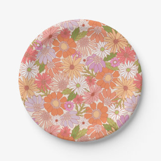 Retro Daisy Garden Pappteller