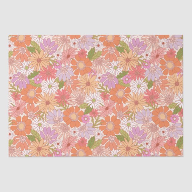 Retro Daisy Garden Seidenpapier (Vorderseite)