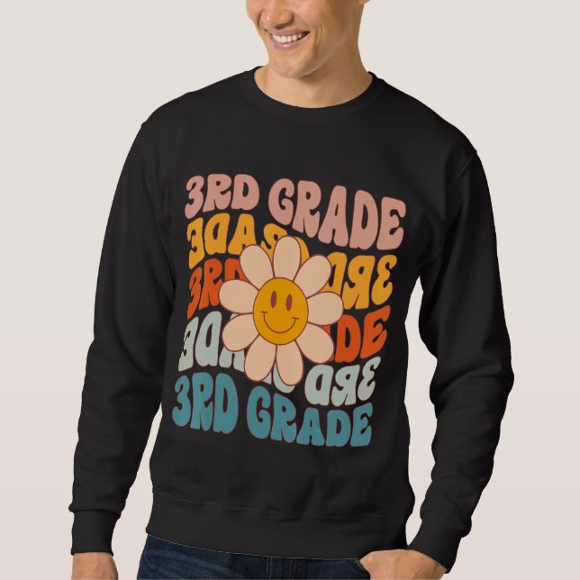 Retro Daisy Groovy Colorful Dritte Stufe Teache Sweatshirt (Vorderseite)