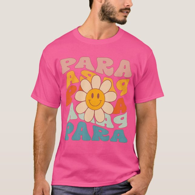Retro Daisy Groovy Colorful Paraprofessional First T-Shirt (Vorderseite)