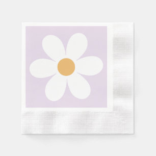 Retro daisy lilac boho serviette