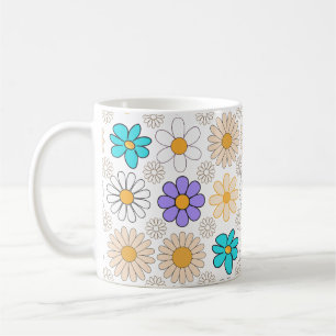 Retro Daisy Muster Simple.01. Kein BG Kaffeetasse