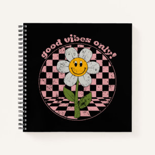 Retro Daisy   Nur gute Vibes Notizbuch