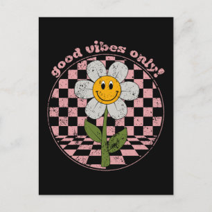 Retro Daisy Nur gute Vibes Postkarte
