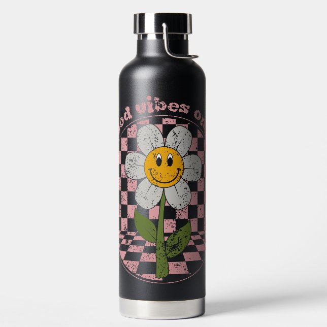 Retro Daisy | Nur gute Vibes Trinkflasche (links)