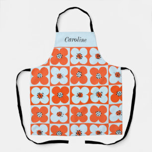 Retro Daisy Orange Boho Muster Custom Schürze