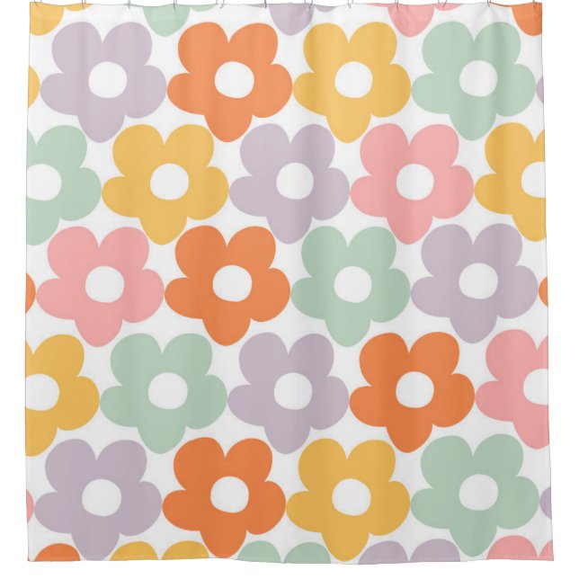 Retro Daisy Pattern Dream #1 #decor #art  Duschvorhang (Vorderseite)