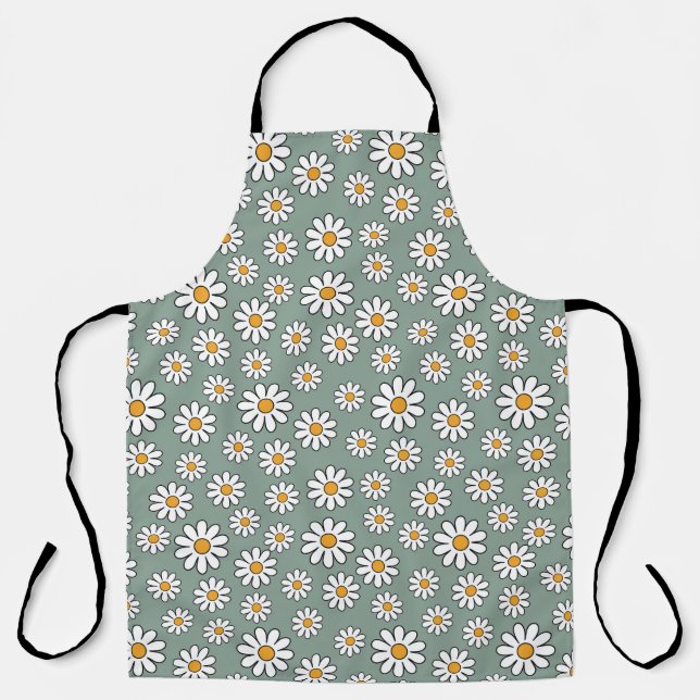 Retro Daisy Print Schürze (Vorderseite)