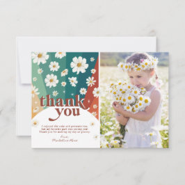 Retro Daisy Rainbow Birthday Vielen Dank Dankeskarte