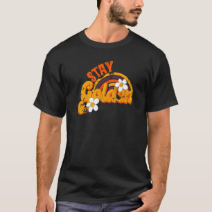 Retro Daisy Rainbow Bleibe Golden Summer Vintag Po T-Shirt