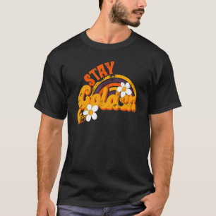 Retro Daisy Rainbow Bleibe Golden Summer Vintag Po T-Shirt