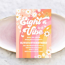 Retro-Daisy-Regenbogen-Geburtstagseinladung Einladung