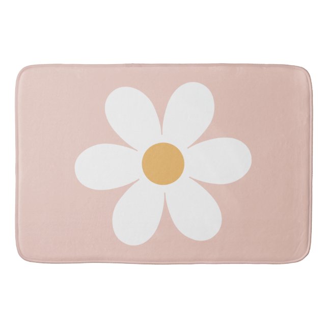 Retro daisy rosa boho badematte (Vorderseite)