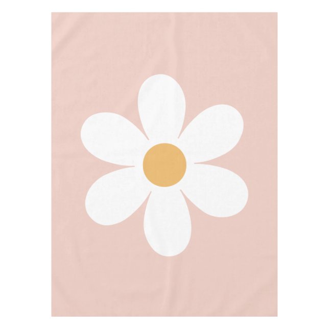 Retro daisy rosa boho tischdecke (Vorderseite)