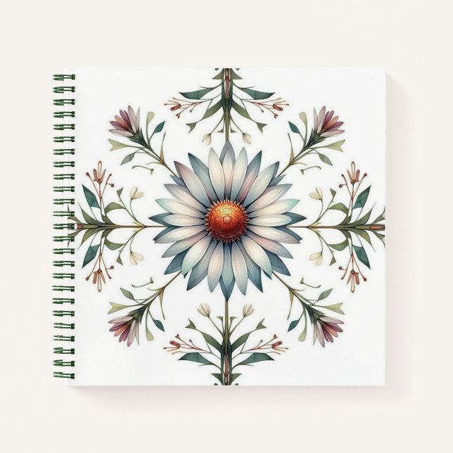 Retro Daisy Spiral Notebook Notizbuch (Vorderseite)