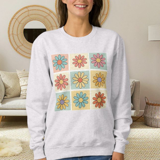 Retro Daisy Sweatshirt – Cute Floral Shirts (Von Creator hochgeladen)
