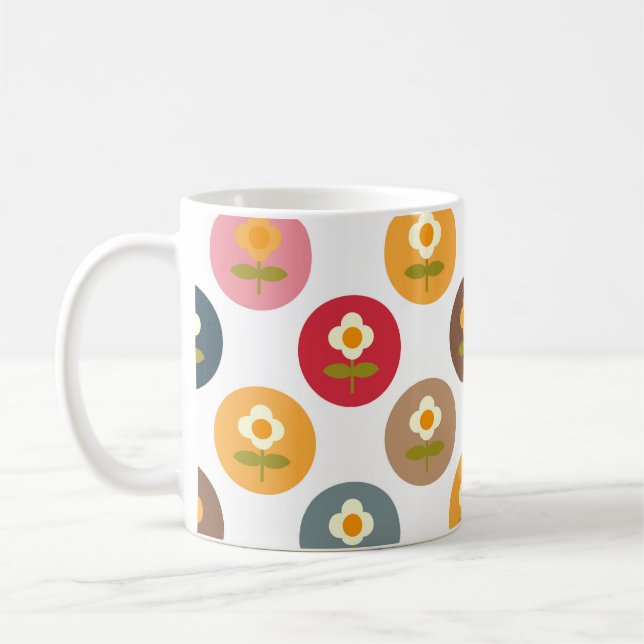 Retro Daisy Teen Girl Coffee Tasse (Links)