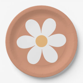 Retro Daisy Terracotta Pappteller