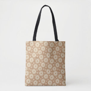 Retro Daisy und Heart Tote Bag