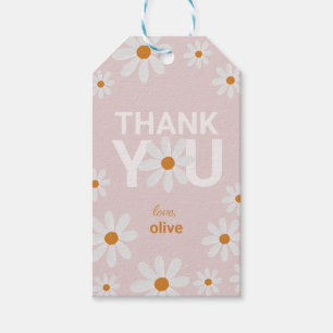 Retro Daisy Vielen Dank für Ihre Unterstützung Tag Geschenkanhänger