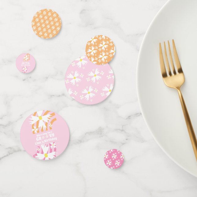 Retro Daisy Way Two Groovy Rainbow Party Konfetti (Gruppe)