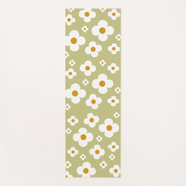 Retro Daisy Yoga Mat Custom Yogamatte (Vorderseite)