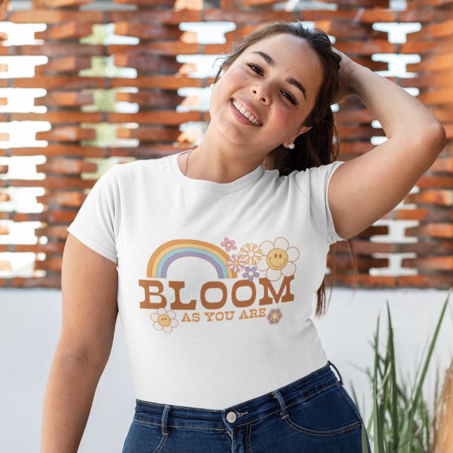 Retro Daisy zitieren Bloom, wie Sie sind T-Shirt (Von Creator hochgeladen)