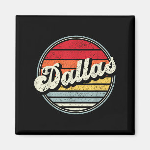 Retro Dallas Zuhause Staat Cool 70er Style Sunset Magnet