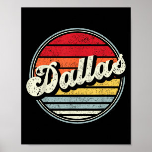 Retro Dallas Zuhause Staat Cool 70er Style Sunset Poster