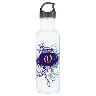 Retro Damask Muster mit Monogramm Letter O Trinkflasche