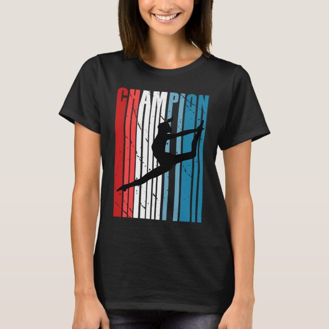 Retro Dance Birthday Champion Silhouette Red White T-Shirt (Vorderseite)