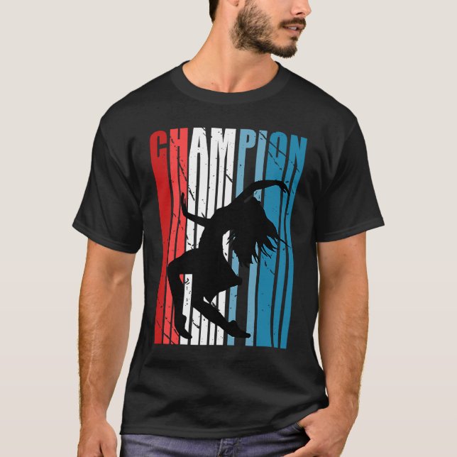 Retro Dance Birthday Champion Silhouette Red White T-Shirt (Vorderseite)
