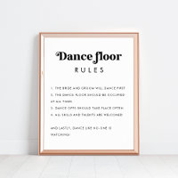 Retro Dance Floor Regeln Minimalistische Hochzeits