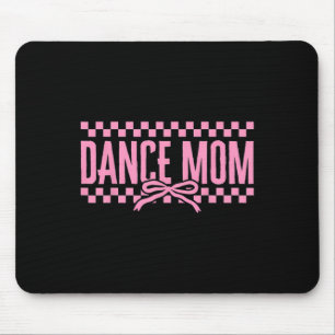Retro Dance Mama Coquette Bow Checkered Dance Mama Mousepad