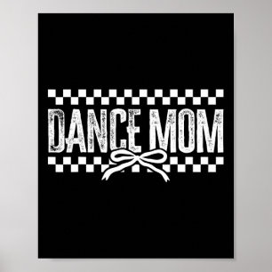 Retro Dance Mama Coquette Bow Checkered Dance Mama Poster