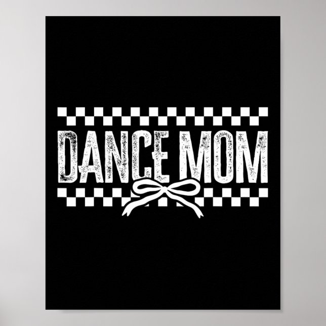 Retro Dance Mama Coquette Bow Checkered Dance Mama Poster (Vorne)