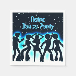 Retro Dance Party Aquamarin Serviette