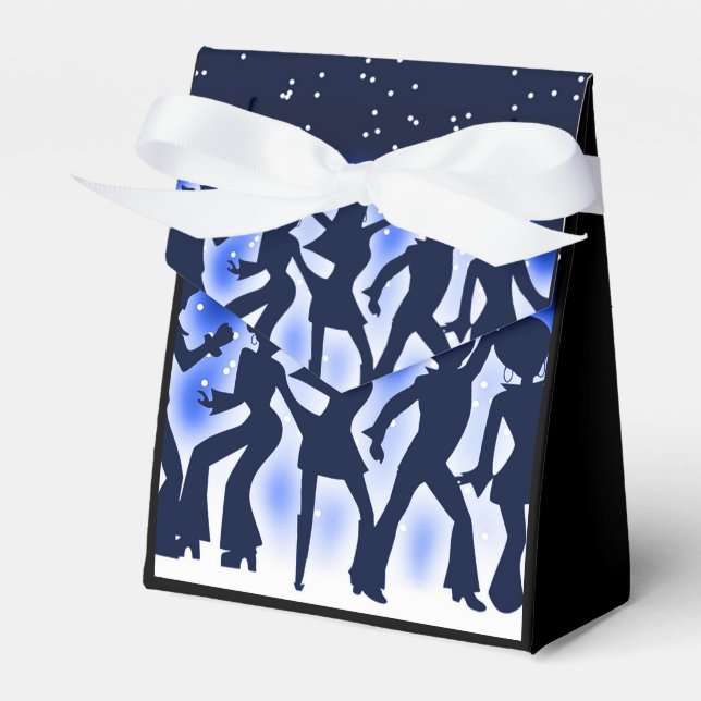 Retro Dance Party Blue Tent Geschenkschachtel (Vorderseite)