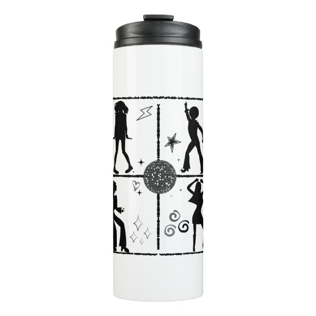 Retro Dance Wall.w Thermosbecher (Vorderseite)