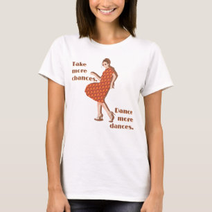 Retro Dancing Orange Custom Text T - Shirt