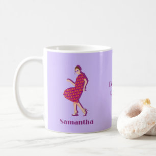 Retro Dancing Queen Lila Individuelle Name Kaffee  Kaffeetasse