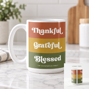 Retro Dankbar Gesegnet Thanksgiving Kaffeetasse