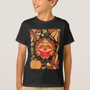 Retro dankbarer Lehrer Bücher Türkei Lesen Boho A T-Shirt